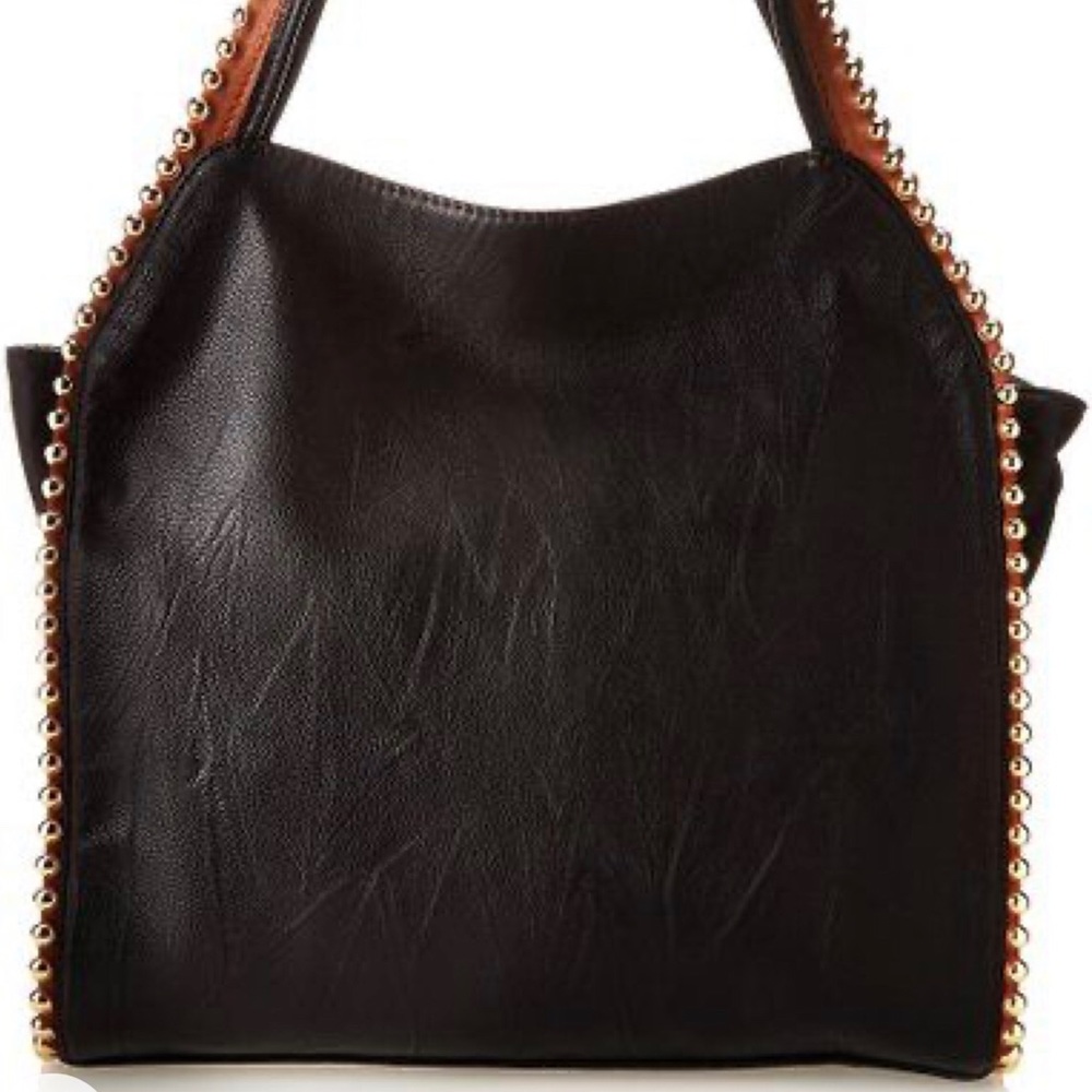 Big Buddha Black Grayson tote beautiful gold beads